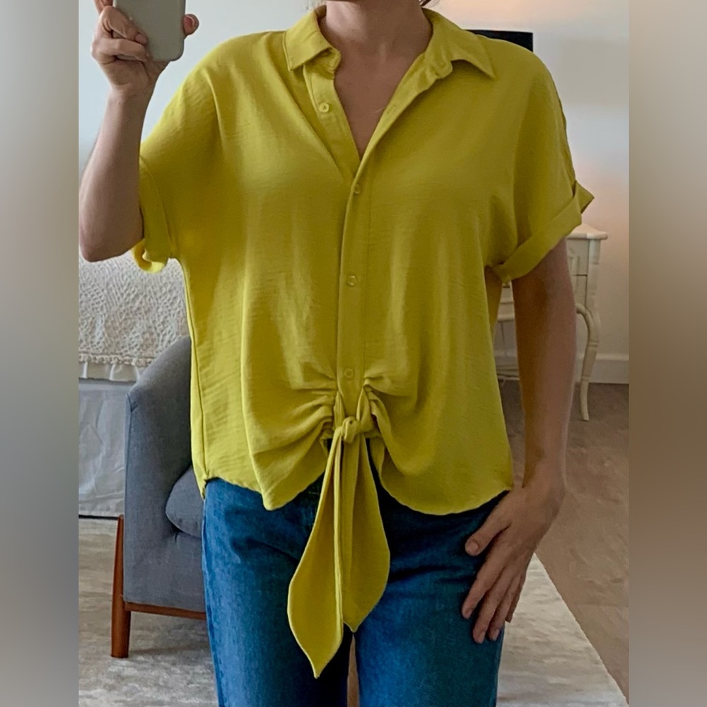 Fred David Yellow Button-Up Shirt